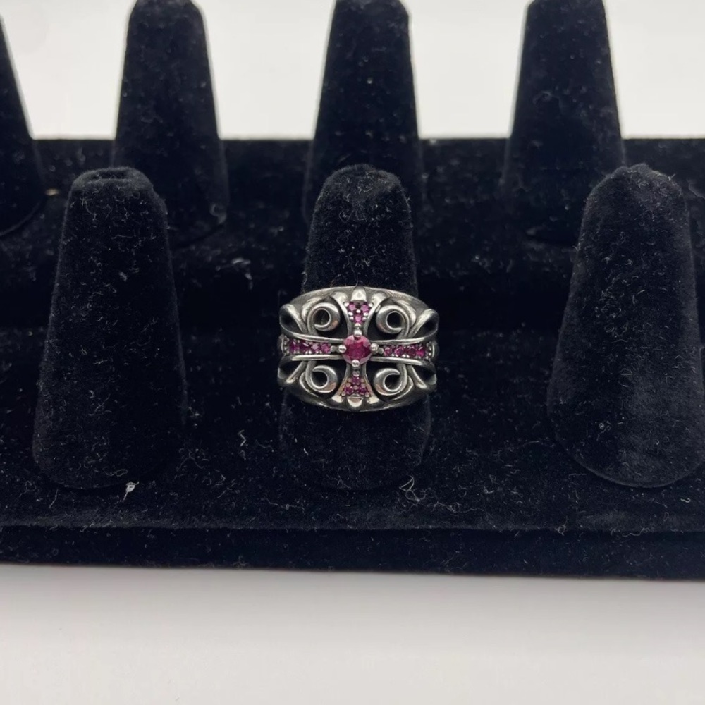 Chrome Hearts Size 8 Ruby Motiff Ring